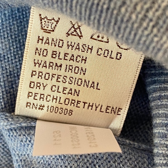 Peter Millar V-Neck Sweater long sleeve merino wool blue Large - Picture 15 of 16